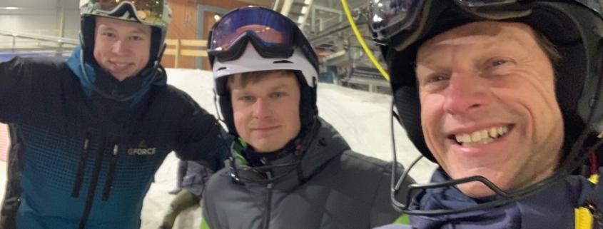 Mikhail, Loek en Rob bij de Wolfskamer Sneeuwtrofee in Landgraaf